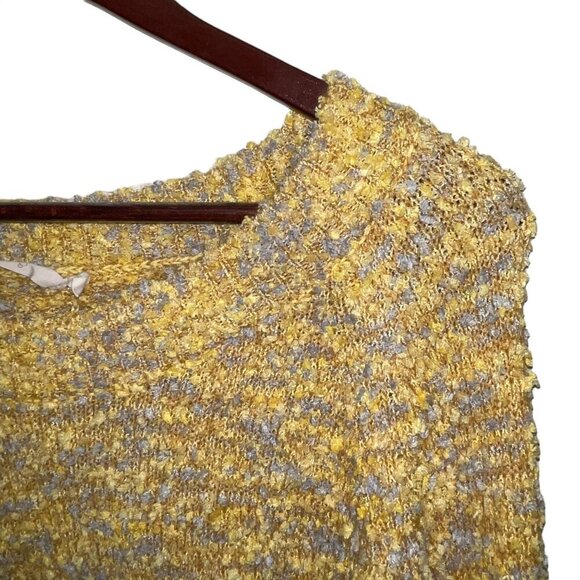Soft Surroundings Yellow Grey Marled Sweater Pop Over Women's Size Large - Picture 3 of 6